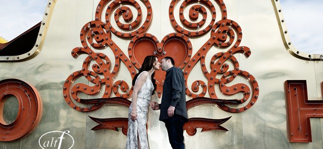 Neon Boneyard engagement photography