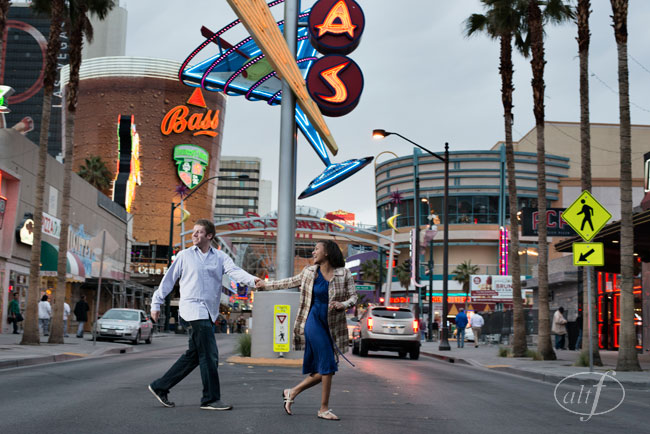 downtown las vegas engagement session