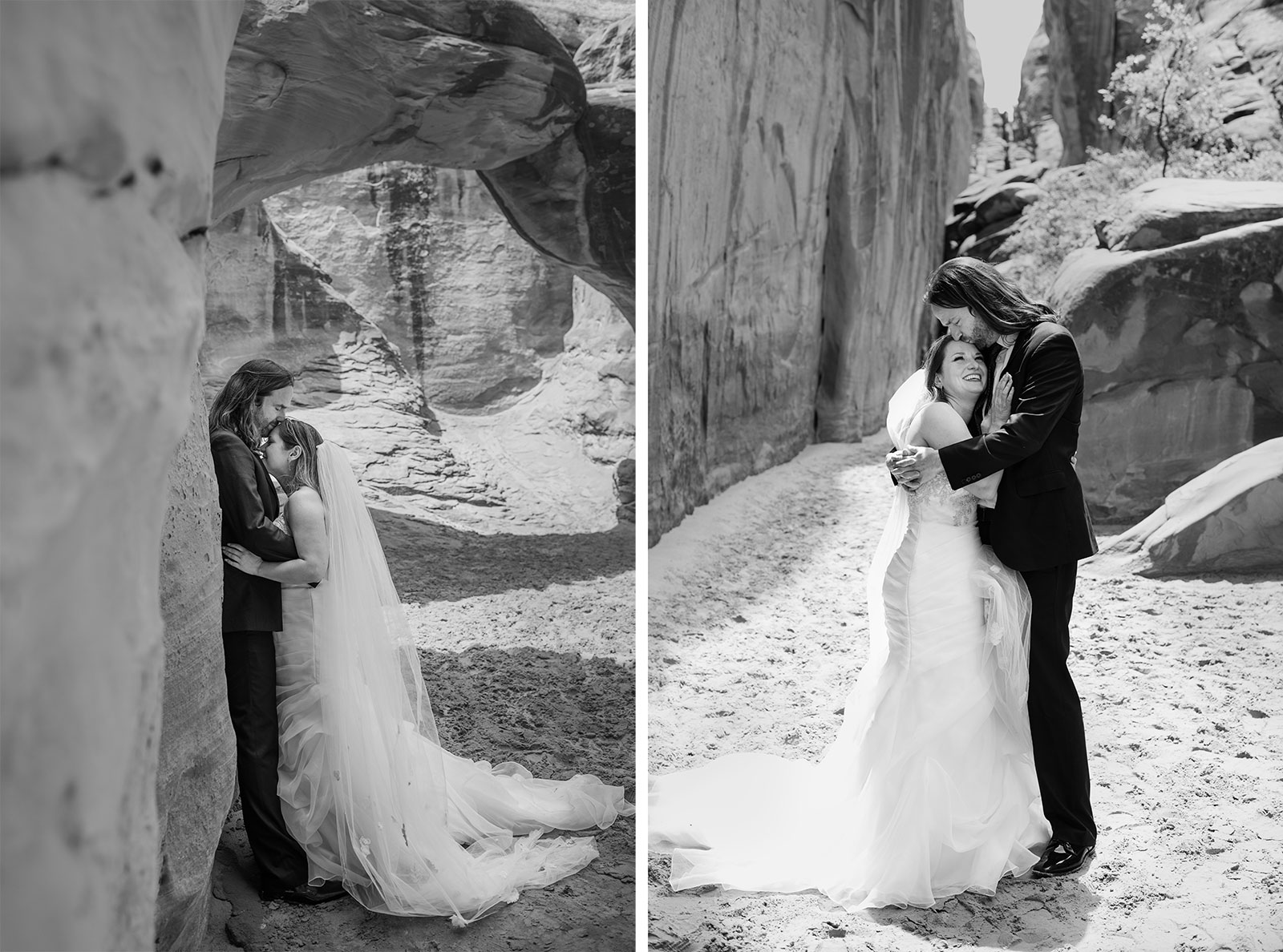 Adventure wedding portraits in arches and Canyonlands national parks.