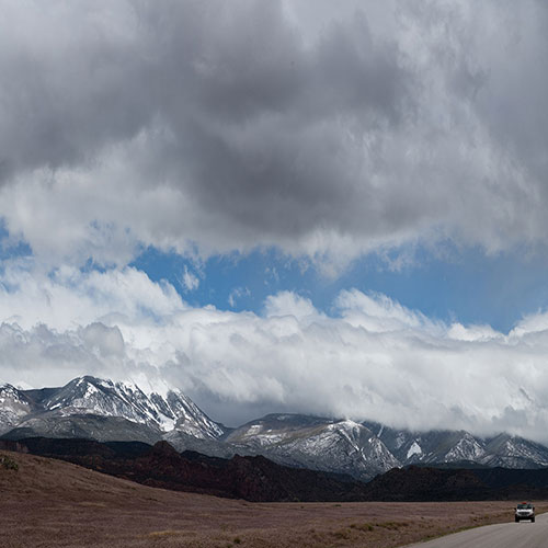 A Moab wedding up in the mountains with snow.